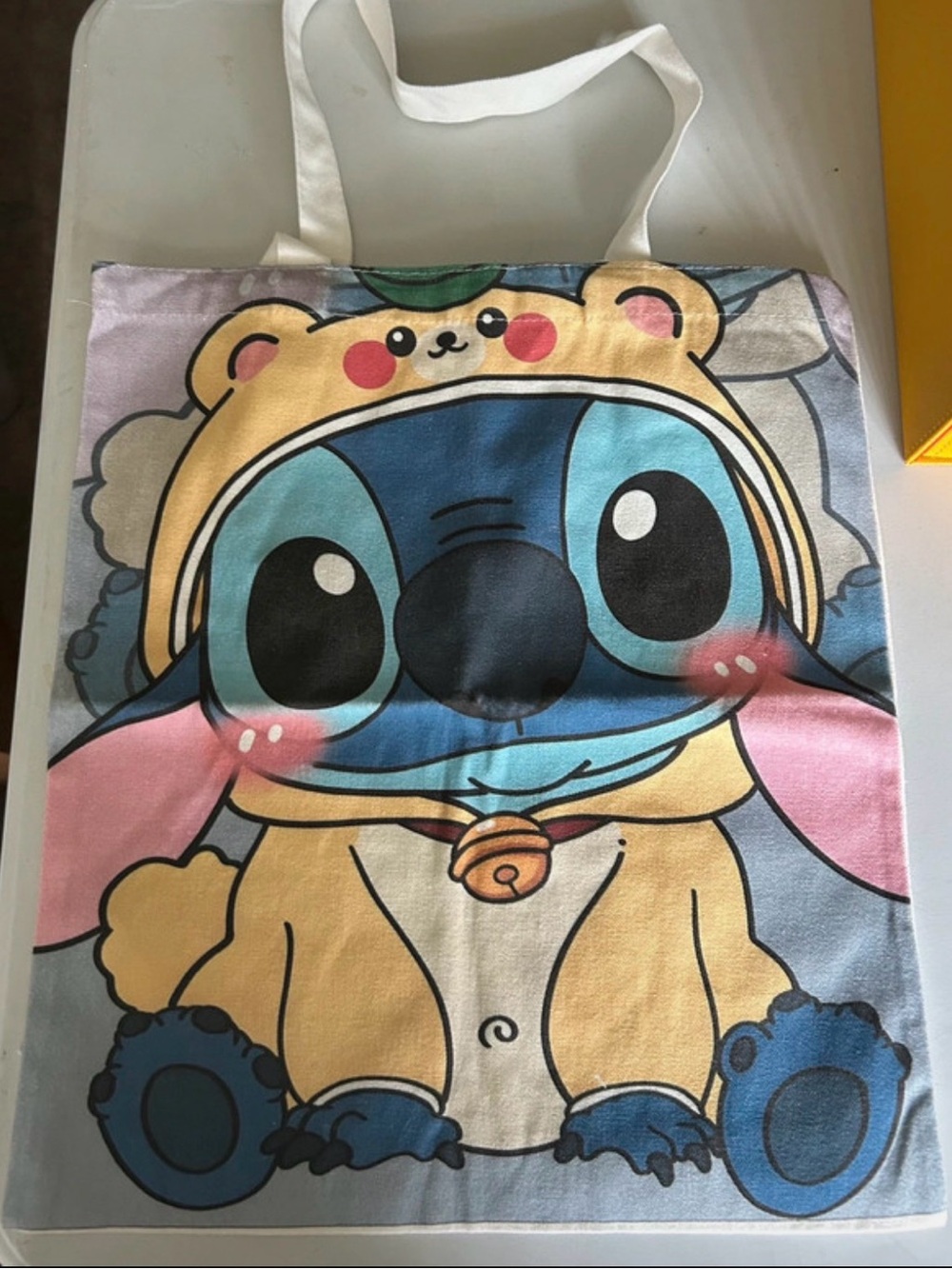 Blue Cartoon Stitch Tote Bag